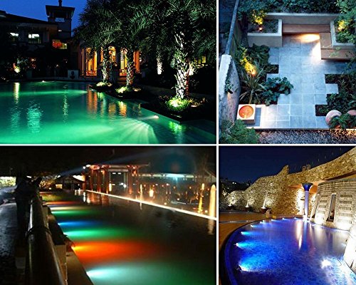 COOLWEST RGB LED Unterwasserscheinwerfer Dekorative Garten Schwimmbad Teich Licht/Nacht Schalt,230V / 10W,mit Wireless IR Fernbedienung - 6