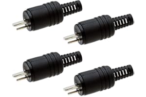 TECBEE 4X DIN Lautsprecher Stecker Kabelanschluss Knickschutz Schraubbar Boxen Adapter