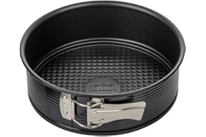 Zenker 6500 Moule charnière 20 cm, moule à manqué, moule gâteau 20 cm, moules à pâtisserie, moule rond, moule à gâteaux rond, Acier, Noir, 20,5 x 20,5 x 6,5 cm