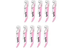 MADEHAY Kellnermesser Edelstahl, 68g Heavy Duty Edelstahl Wine Key,Korkenzieher Weinöffner mit (Rosa/10 Stück)