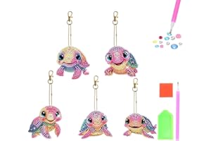 Starnearby DIY Diamond Painting Schlüsselanhänger Doppelseitig Diamant Malerei Schlüsselbund Anhänger Geschenke für Kinder Frauen Familie Festliche