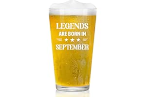 Joymaking Beer Glass Birthday Gifts for Men - Legends are Born in September, Gifts for Men Birthday Present, Mens Birthday Gifts, Gifts for Him Who Has Everything, Gifts for Men Birthday Unique 15oz