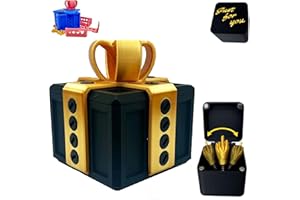 GENERISCH Ärgerliche Geschenkbox mit Finger in einer Box, 3D gedruckte Streich Geschenkbox mit Schrauben, Surpise Finger Pop Up Lustiger Weihnachtswitz für Erwachsene (Schwarz)