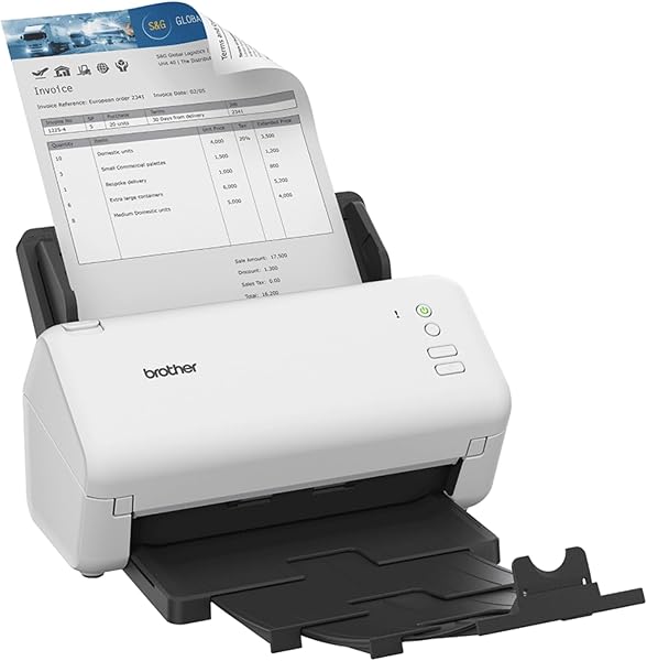BROTHER ADS-4100 Scanner de Documents Bureautique | Recto - Verso | A4 | Rapide 35 Pages/Minute | Scan to USB | ADF de 60 Feuilles - 1
