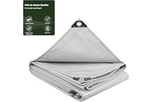 Laneetal Bâche de Protection - Imperméable, Résistante, Polyester Revêtu de PVC 500 g/m²² Untra Haute Densité avec œillets, Taille/Couleur au Choix - d'Extérieur Camion, Meuble de Jardin