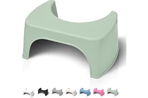 WELL CARE Taburete de Baño Verde - Reposapiés fisiológico de Inodoro para Adulto - Favorece la posición Squatty contra el estreñimiento en el WC - Plástico Reciclado