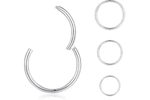 jagosen Nasenpiercing Ring Silber 8stk 18g Nasenring Nostril Septum Piercing Rings Set Chirurgenstahl Dünn Lippenpiercing Septum Clicker Knorpel Piercing Ohr Für Damen Männer 8mm/10mm/12mm/14mm