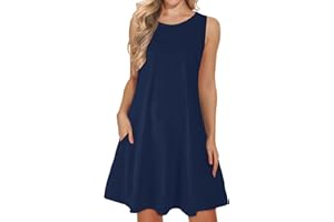 WNEEDU Boho Abiti Estivi da Donna Prendisole da Spiaggia Senza Maniche