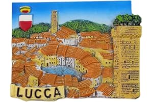 MUYU CRAFT Calamita per frigorifero 3D Lucca Toscana Italia souvenir decorazione frigorifero adesivo magnetico dipinto a mano collezione artigianale