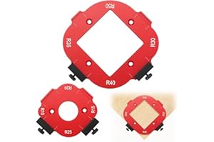 SGZQKZ 2 Pièces Gabarit Défonceuse a Bois, Plan de Travail et Positionnement d'Angle Arc 4 en 1, pour Défonceuse R10 R15 R20 R25 R30 R35 R40 R50
