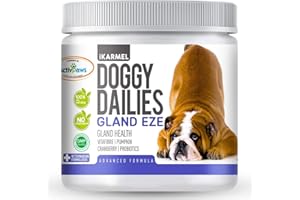 IKARMEL Doggy Dailies | Advanced Anal Gland Support Chews for Dogs | No Scoot Pet Supplements | Fibre Supplement With Pumpkin Powder for Dogs | Dog Digestion Formulated by Vets | 60 Chews