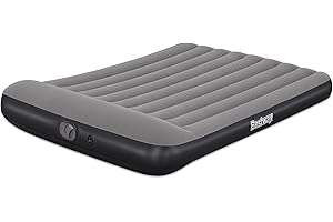 Bestway Matelas Gonflable 2 Places Queen Tritech avec Pompe USB intégrée - 203 cm x 152 cm x 30 cm - Gris/Noir