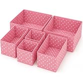 6'lı Kumaş &Ccedil;ekmece İ&ccedil;i D&uuml;zenleyici Organizer Seti (Pembe)