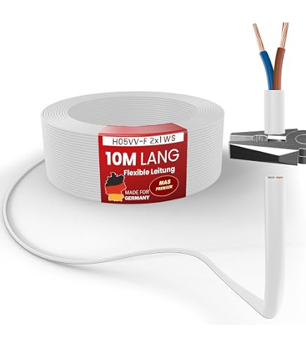 Câble électrique H03VV-F 3G0,75 Blanc - 3x0,75 Mm² - Longueur Au Choix (10, 25, 50 Ou 100 M)