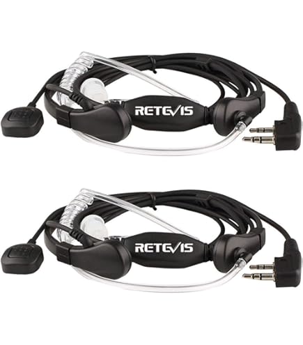 Retevis Portofoon Headset, 2pin G-Headset Compatibel met RT24 RT28 RT622 RT27 RT618 RT619 BaoFeng BF-888S BF-88E, spoelontwerp, heldere geluidskwaliteit (6 stuks