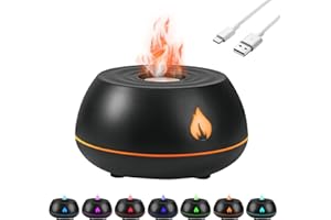 SONGERDUO Flame Aroma Diffuser Humidifier 7 Flame Color Night Light,Air Flame Aroma Volcano Fire Diffuser for Essential Oil,Flame Essential Oil Diffuser,Super Quiet Air Humidifier,Humidifier for Bedroom,Yoga