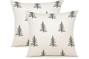 YCOLL Kissenbezug 40x40 2er Set Kissenbezug Weihnachten Kissenbezüge Dekokissen Leinen Kissenhüllen für Deko Weihnachten Sofa Schlafzimmer Couch 40x40 cm