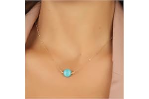 Dervivea Boho Turchese Collana Girocollo Blu Pietra Naturale Collana Ciondolo Singola Pietra Turchese Collana Catena Rotonda Turchese Collana Gioielli Per Donne E Ragazze