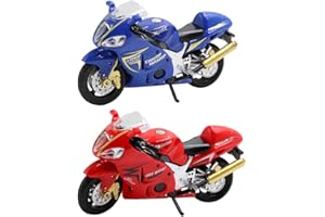 SIMMPU Blue & Red Motorbike Mini Figurine Cake Topper Set,Alloy Motorbike Figures Toy Cupcake Toppers Highly Simulation Motorbike Model Vehicle Toy PVC Kids Toy Gift Set