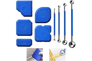 EXIN DECHEN Lot de 9 Lisseur Joint Silicone,Kit de Outil de Calfeutrage Silicone avec 23 Formes Différentes,Spatule Joint Silicone,Ensemble d'Outils pour Enlever le Silicone pour Salle de Bain, Balcon, Cuisine