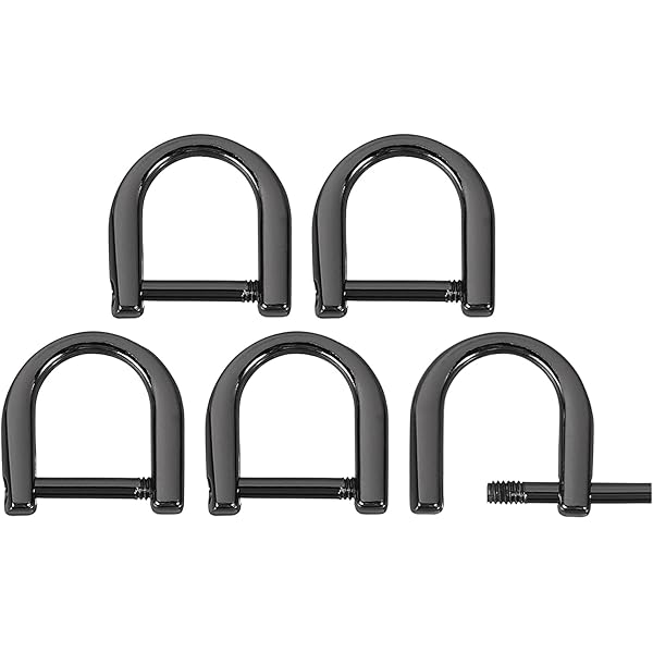 QUARKZMAN D-ringen schroeven in beugel, zinklegering hoefijzer U-vorm D-ring gespen voor portemonnee DIY lederhandwerk sleutelhanger, zilver, 25mm