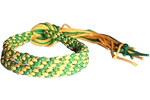 DUO GEAR GREEN & YELLOW DUO MUAY THAI KICKBOXING RING FIGHTERS TRADITIONAL PRAJIOUD PRAJEAT ARM BANDS (PAIR)