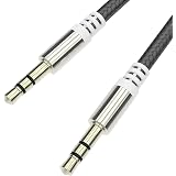 Aux Cable 3.5mm Audio Cable - 1M/3.3ft Male to Male - Braided Aux Cord Compatible with Car, Home Stereos, Speakers, iPhones,