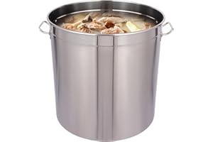 WSIKGHU Pentola Multifunzione in Acciaio Inox 98L/130L/168L Con Coperchio - Per Cucinare, Conservare e Uso Quotidiano (98L)