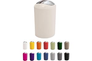 KW "Gleam 5Ltr Swing Bin - Compact Bathroom/Kitchen/Waste Bin (Light Cream)