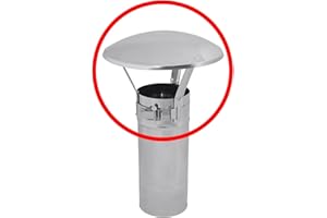 PLUMBING4HOME Stainless Steel Chimney Flue Cowl Pipe Rain Cover Protector Cap Ending 100-130mm
