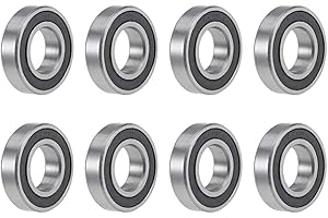 TOP-VIGOR 8Pcs 6901-2RS Deep Groove Ball Bearings, Z2 12mm x 24mm x 6mm Double Sealed Industrial Bearings, Chrome Steel P0(ABEC1) Skateboard Bearings for Electrical Instrument Equipment