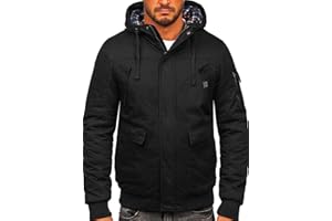 BOLF Homme Veste d'hiver matelassee a Capuche Blouson avec fermeture eclair Doudoune Zipe Temps libre Outdoor Basic Casual Style Mix 4D4