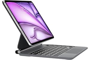 ‎JADEMALL JADEMALL Magic Keyboard iPad Air 13 M3 2025 - Freischwebendes Stand Design, Beleuchtete Magische Tastatur mit Shortcut Tasten & Trackpad für iPad Air 13 M2 2024