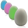 Playlearn Colour Changing Small Nightlight Eggs, Multicolour Luminous Flux LED Mood Lighting for Living Room, Kid's Bedroom Bedside, Nursery, Bathroom, Sensory Lights, Battery Powered Pack of 4