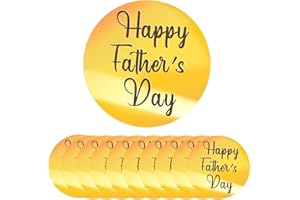 KEEPATY 10 Pieces Happy Father’s Day Acrylic Cupcake Toppers Round Mirror Engraved Cake Topper Cupcake Decorations for Birthday Party (Gold)
