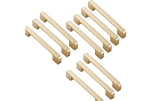 MARGUERASW Poignee de Meuble Cuisine dorées 10 pièce Poignée Meuble Poignée Tiroir poignee barre meuble entraxe 160mm-Poignées de Meubles dorées Poignée Placard Cuisine