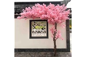 BXYWMDGB Artificial Cherry Tree Christmas decoration Large Pink Plant Wishing Tree Handmade Fake Silk Flower Party Restaurant Mall Decoration,1.8x1.5m/5.9x4.9ft