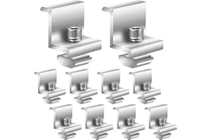 PHOTECT 12 Pezzi Staffa Z per Pannello Solare Morsetti Terminali in Alluminio PV Kit di Montaggio per Fotovoltaici Accessori per Fissaggio Bordo Fotovoltaico per Modulo Altezza (35mm)