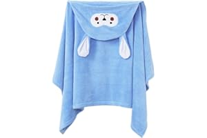 Veiteibe Serviette de Bain à Capuche pour Bébé, 70x140CM Cape de Bain Bebe, Sortie de Bain avec Capuche Bleu, Hooded Baby Towels, pour Salle de Bain, Piscine, Plage