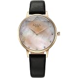 Titan Raga Showstopper Quartz Analog Mother of Pearl Dial Leather Strap Watch for Women-95274WL02: 