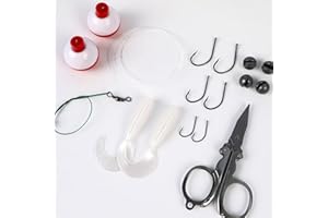 FOLANDO 24 Pcs Mini Fishing Tackle Kit, Portable Emergency Lure Set with Line, Sinkers, Floats & Scissors, All-in-One Gear for Freshwater Fishing