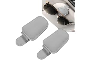 WUSJCOF Lot de 2 Porte Lunettes pour Voiture, Accessoire Voiture Intérieur, Gadget Voiture, Cuir Clip de Support pour Lunettes, Carte et Ticket, Accessoire pour Visière de Voiture