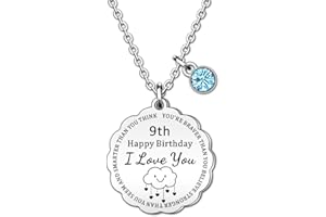 QMVMV Personalised 7th 8th 9th 10th 11th 12th 13th 14th 15th 16th 17th 18th Happy Birthday Necklace Gifts For Girls Daughter Granddaughter Niece Best Friend Sister Jewellery Presents