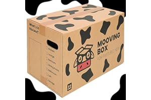 MOOVING BOX™ - Strong Large Reusable Cardboard Storage Packing Moving House Boxes 10 Pack 52cm x 30cm x 30cm with Carry Handles and Room List Checkboxes - 47 Litres Capacity