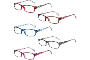 ‎KERECSEN Kerecsen 5 Paar Lesebrille Stilvolle Musterrahmen Leser Qualität Mode Damen Brille für Frauen (5 Farbe Mischen, 1.5)
