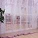 1M*2M Romantic Curtains Voile Tulle Flower Door Valances Panel Window Balcony for Home Decor (Purple)