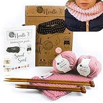 Kit Lavoro A Maglia Per Principianti - Ferri E Filato Per Coperta Bambini - Idea Regalo (Giallo) - Foto 4