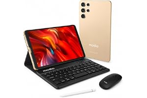 Modio M798 7-Inch HD Tablet Gold, 8GB RAM 512GB Storage, Android 13, Dual SIM, WiFi, Dual Camera, 3000mAh Battery, Keyboard & Accessories Included