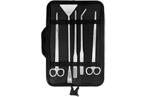 Dokpav 5 en 1 Aquarium Kit Outil Accessoires INOX Aquascaping Tools Tank Plante Aquatique Outils Pinces Ciseaux Spatule avec Sac de Rangement