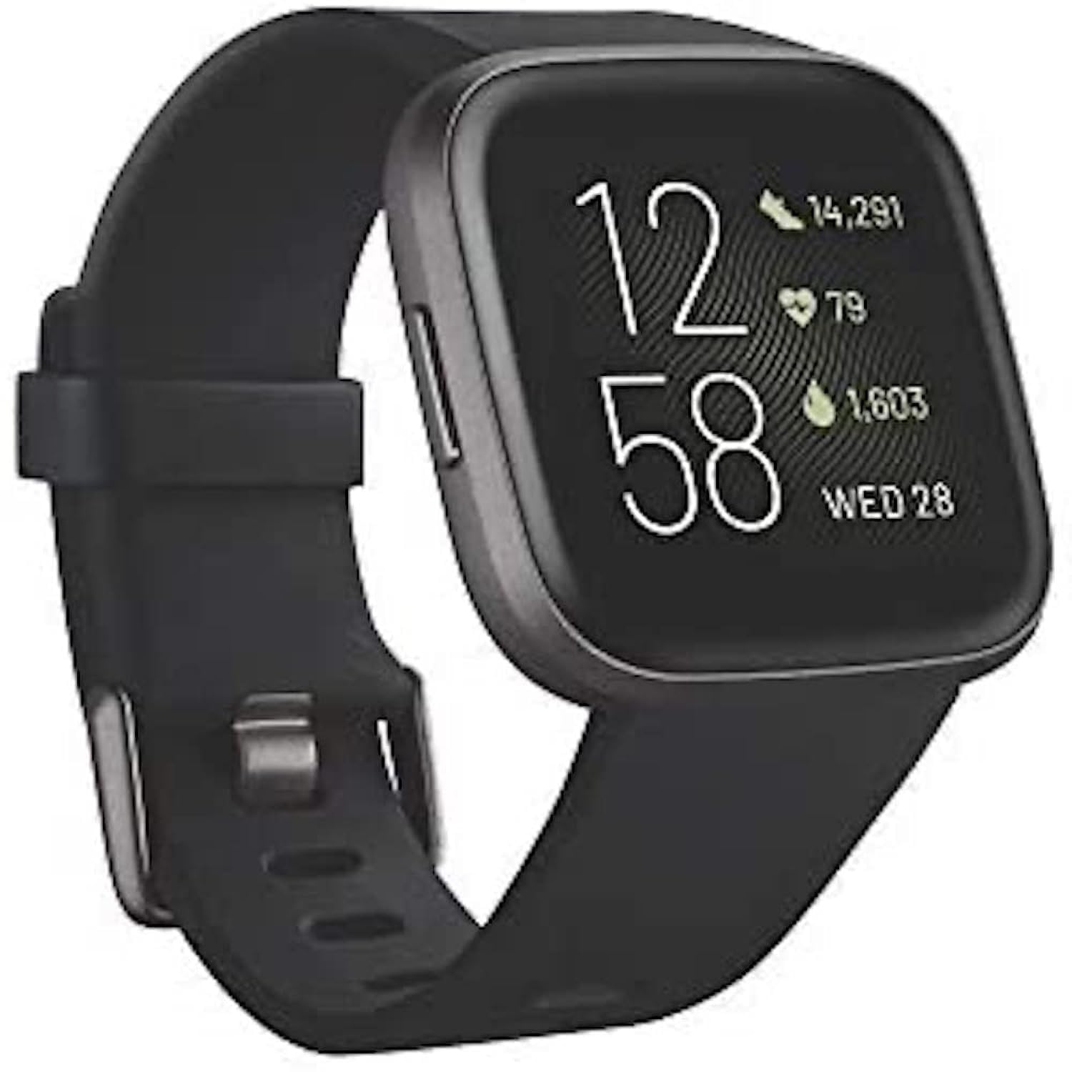 Fitbit FB507BKBK Versa 2 Health & Fitness Smartwatch with Heart Rate, Music, Alexa Built-in, Sleep & Swim Tracking, Black/Car